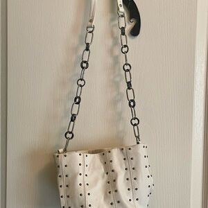 ZARA White Studded Chain Strap Bag